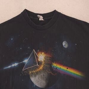 Pink Floyd Band Casual Graphic Crew Neck T Shirt Mens Size Medium M Black
